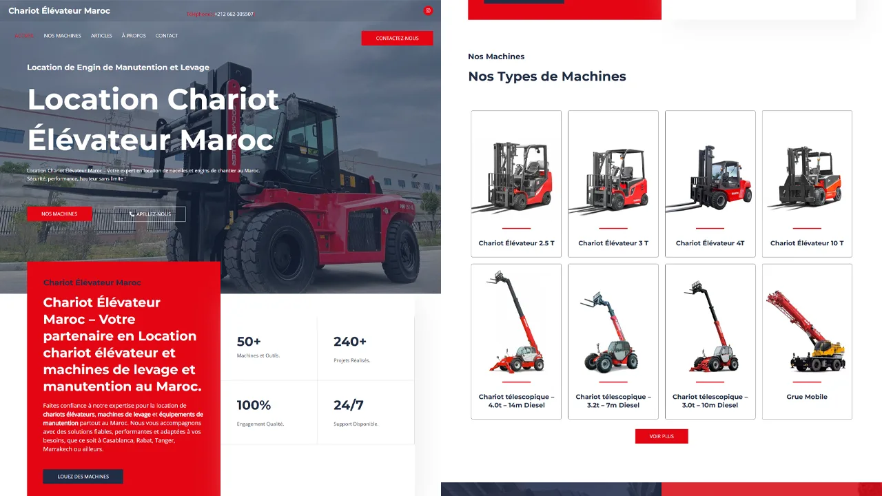 Optimisation SEO site web logistique manutention