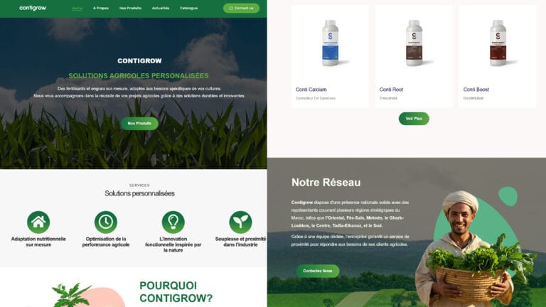 Création site web solutions agricoles Contigrow.ma