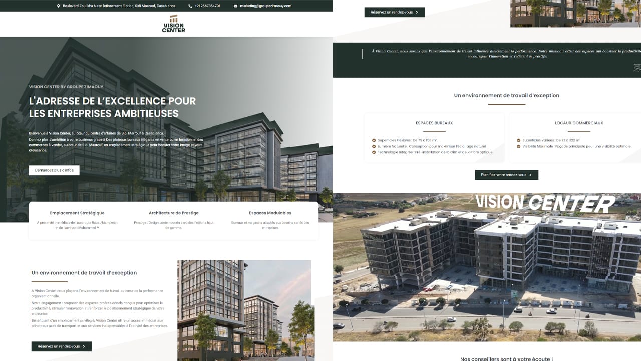 Création site web immobilier d'entreprise Casablanca